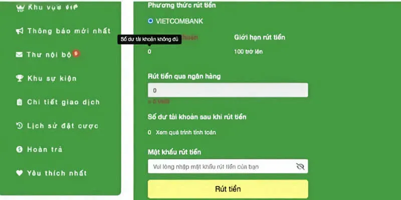 Rút tiền XIN88 nhanh chóng, an toàn, chỉ 5 bước