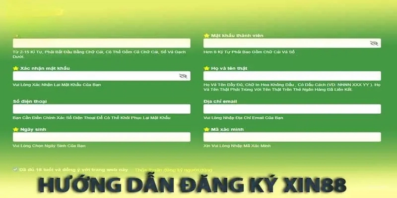 Lính mới đăng ký Xin88 siêu nhanh với 4 bước